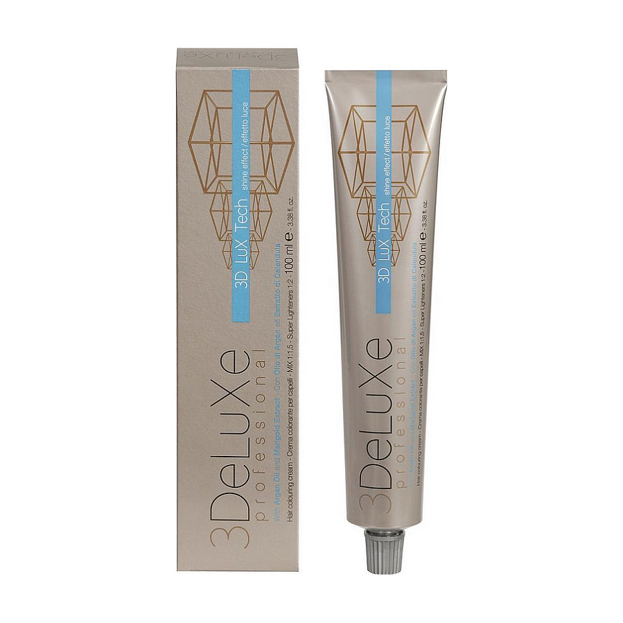 Крем-фарба для волосся 3DeLuXe Tech Hair Colouring Cream 7.62 Блондин червоно-перламутровий, 100 мл